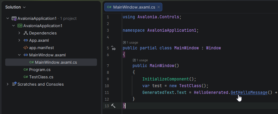 JetBrains Rider: navigate to the generated source JetBrains Rider: navigate to the generated source