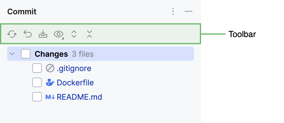 Tool window toolbar Tool window toolbar