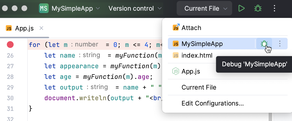 Editor, main menu and the toolbar