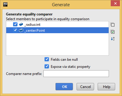 Generating equality comparer with JetBrains&nbsp;Rider