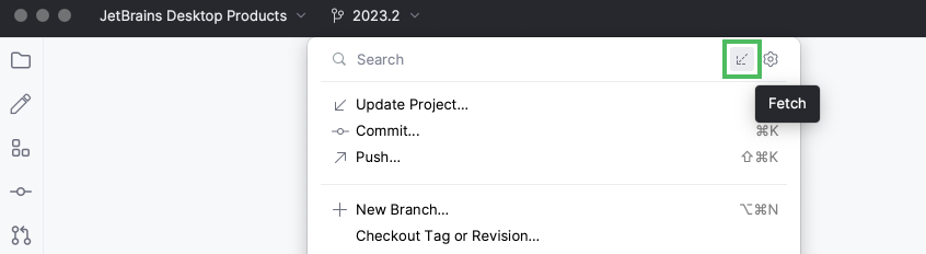 Fetch icon in VCS widget Fetch icon in VCS widget