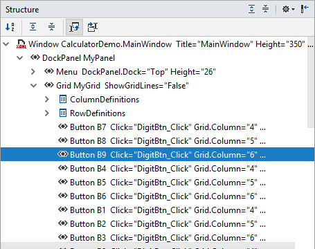 JetBrains&nbsp;Rider: File Structure for XAML files