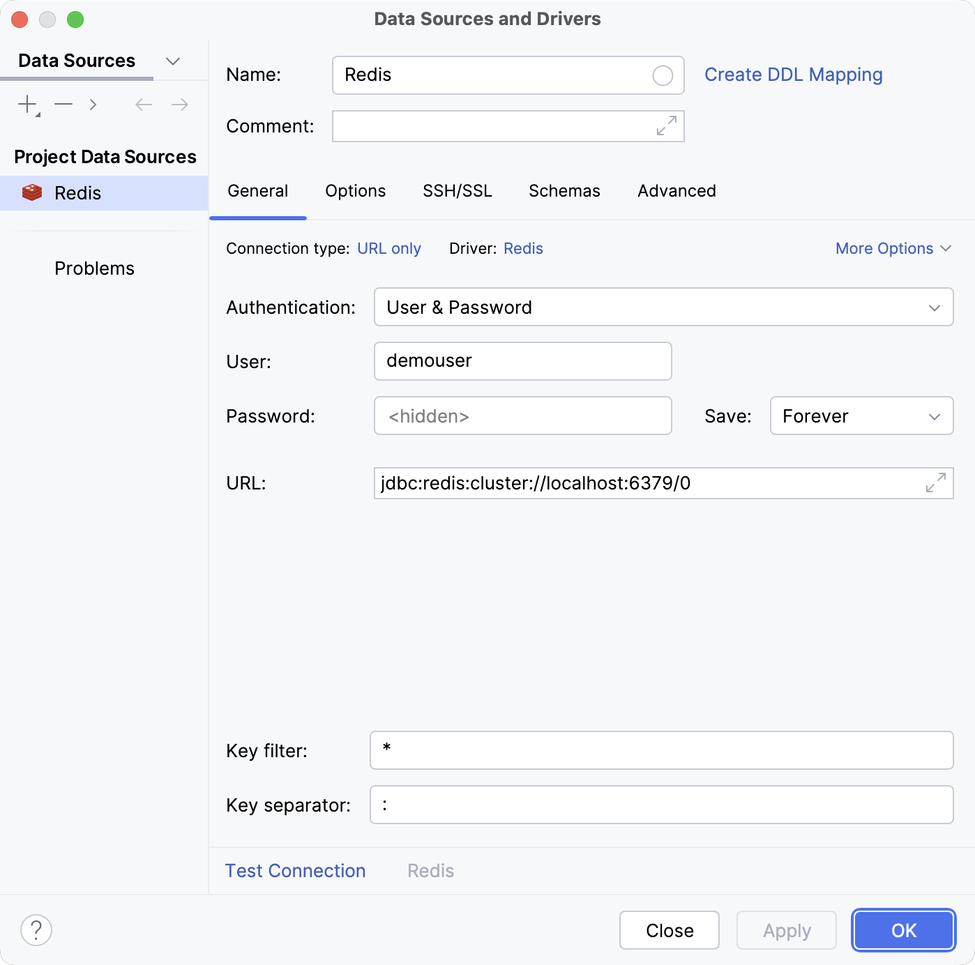 数据库连接详细信息