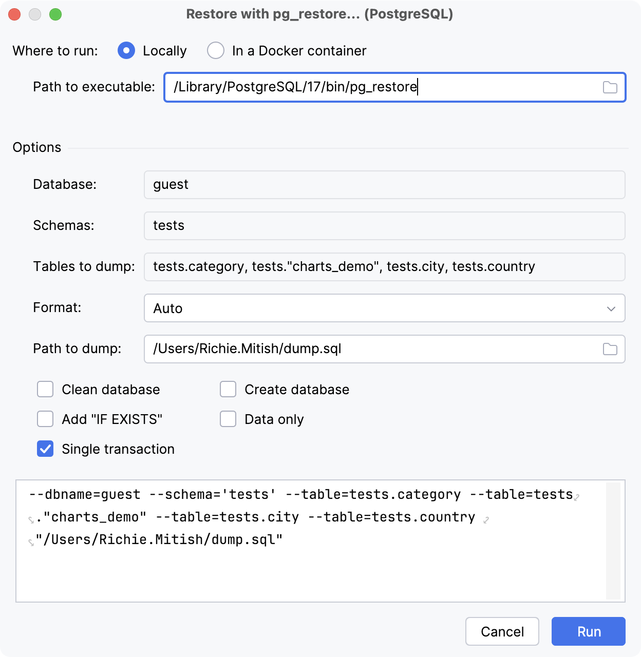 Restore a full data dump with pg_restore Restore a full data dump with pg_restore