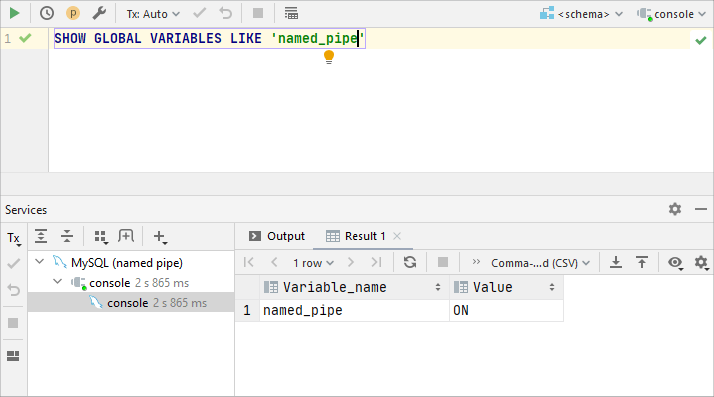 请确认已启用命名管道