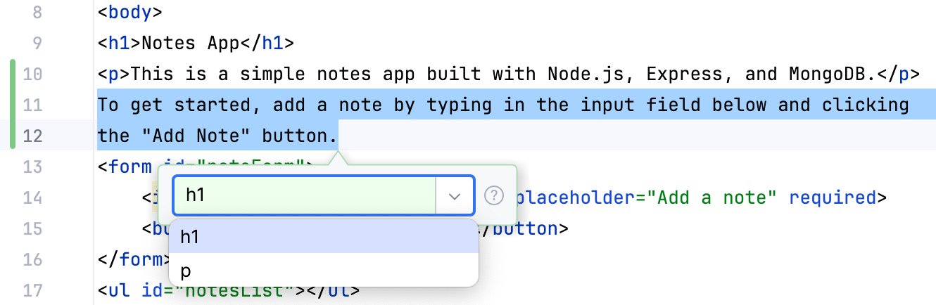 最近使用的 Emmet 实时模板历史