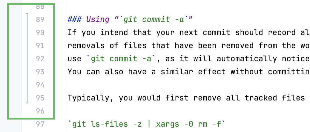 Gutter marker for staged changes