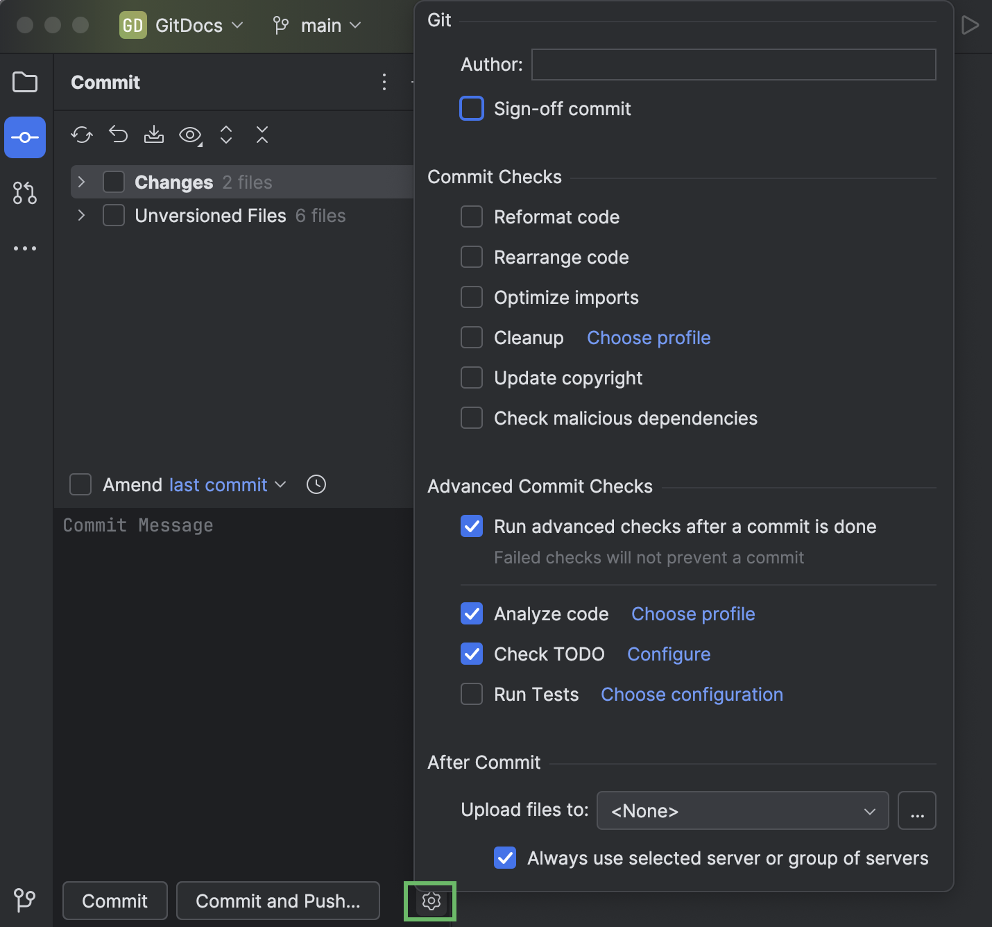 Commit and push changes to Git repository | JetBrains Rider Documentation
