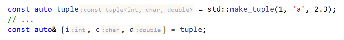 JetBrains&nbsp;Rider C++：结构化绑定的类型名称提示
