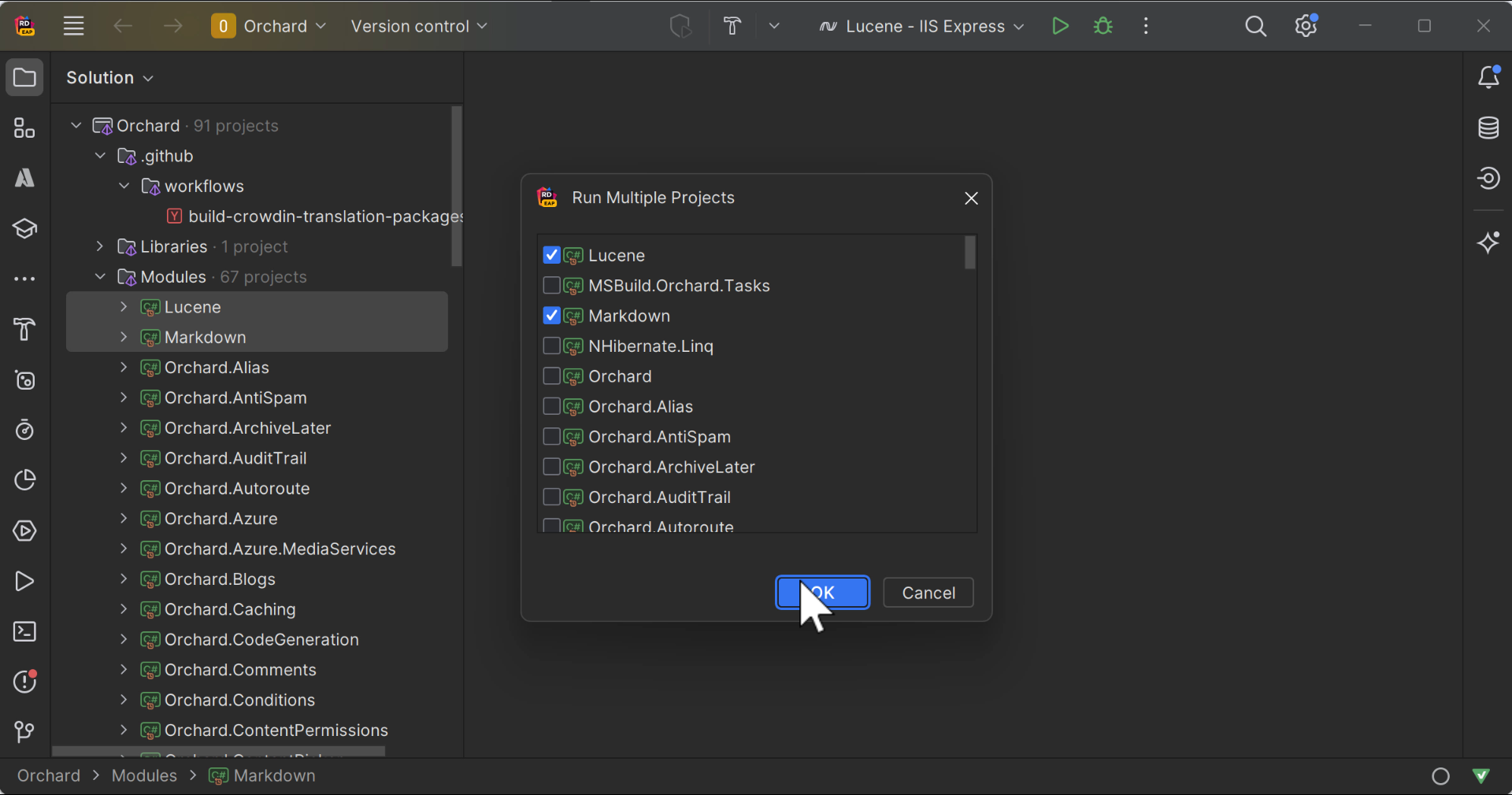 JetBrains&nbsp;Rider: Running multiple projects with Multi-launch configuration