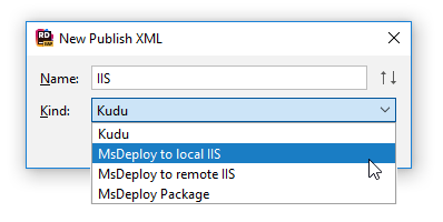JetBrains&nbsp;Rider: Creating a new publish profile for ASP.NET Core app