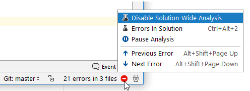 JetBrains&nbsp;Rider: Errors in solution