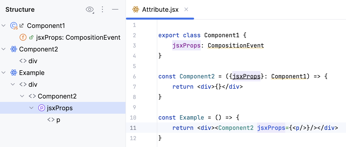 结构视图——属性节点