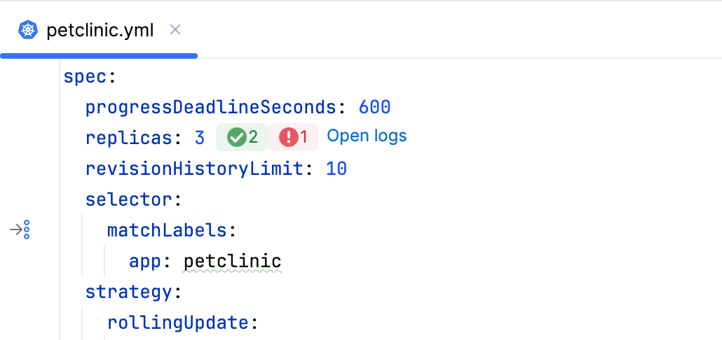 Kubernetes 部署文件中的 Pod 状态