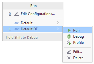 JetBrains&nbsp;Rider: Run/debug quick list