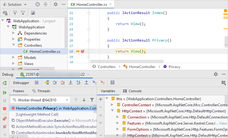 SSH remote debugging. Debugging the application SSH remote debugging. Debugging the application