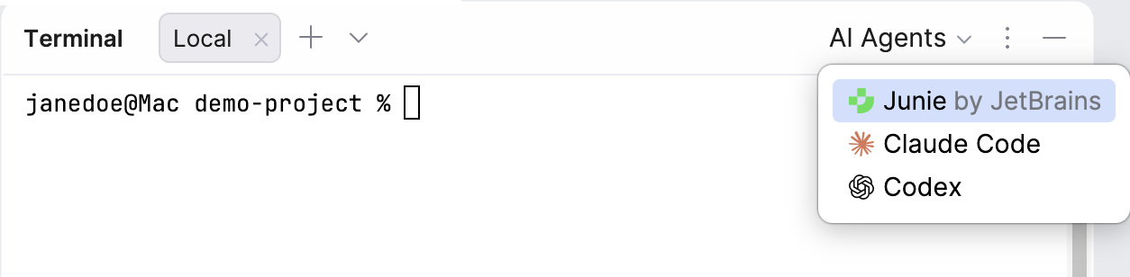 Select an AI Agent to start a session