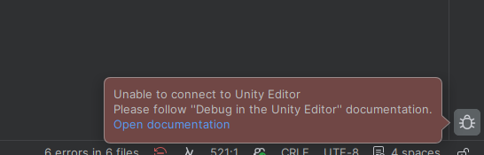 JetBrains Rider: Unable to connect to Unity editor JetBrains Rider: Unable to connect to Unity editor