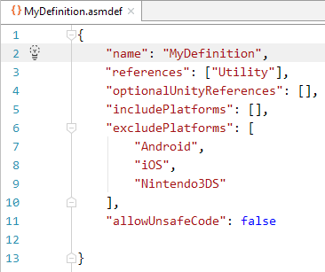 支持 asmdef 文件