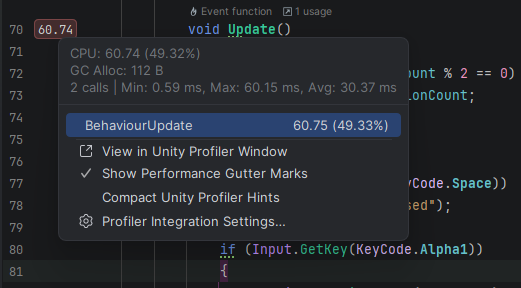 JetBrains Rider. Visualizing Unity Profiler data in the editor JetBrains Rider. Visualizing Unity Profiler data in the editor