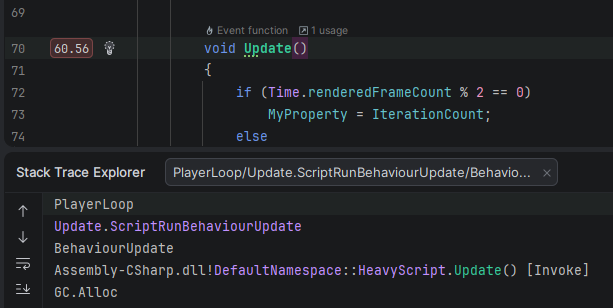 Unity Profiler tree Unity Profiler tree
