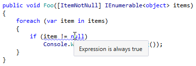 Redundant nullability check for collection item Redundant nullability check for collection item