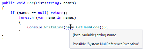 Redundant nullability check for collection item Redundant nullability check for collection item