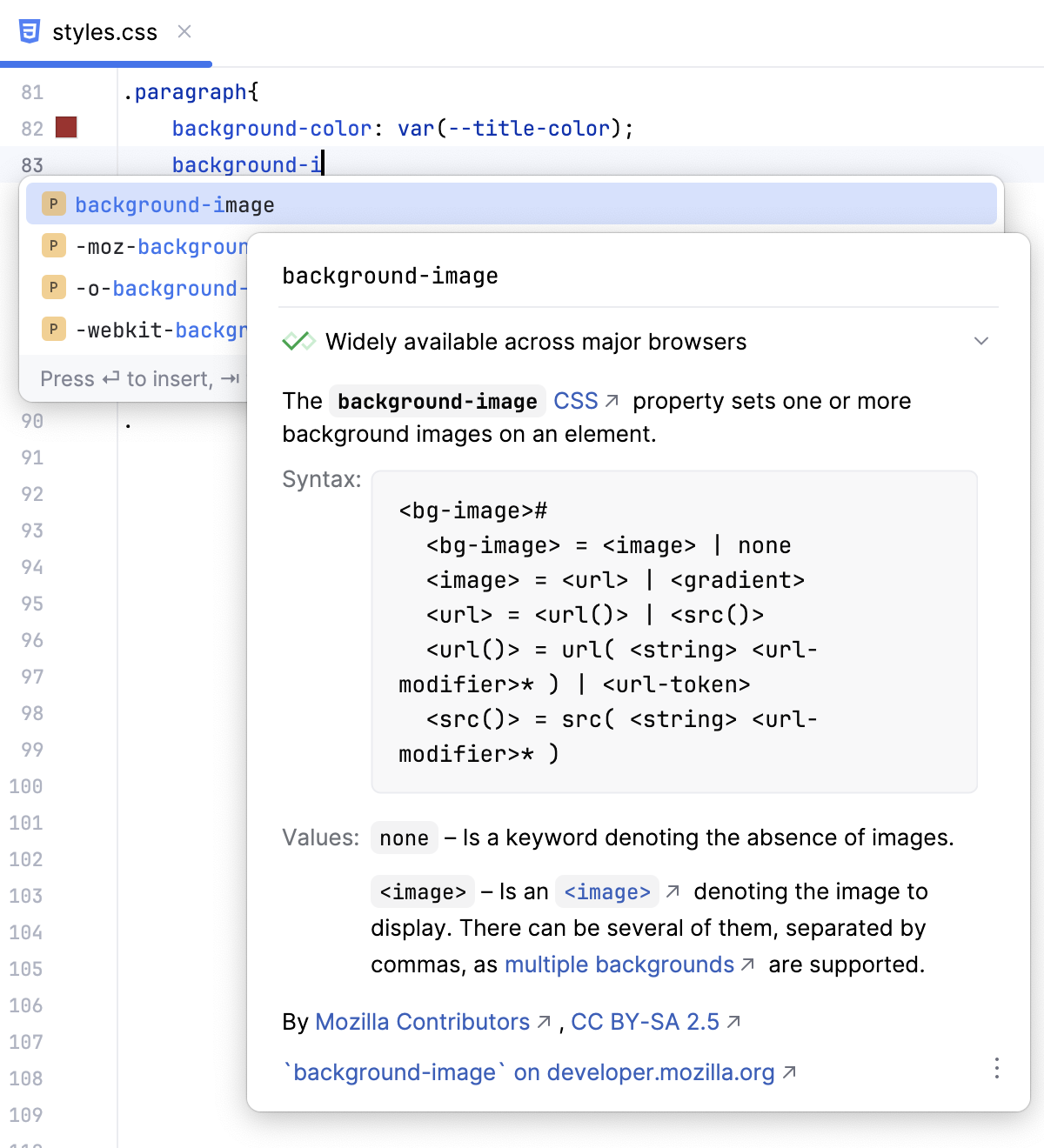 Style sheets quick documentation: Baseline, widely available Style sheets quick documentation: Baseline, widely available
