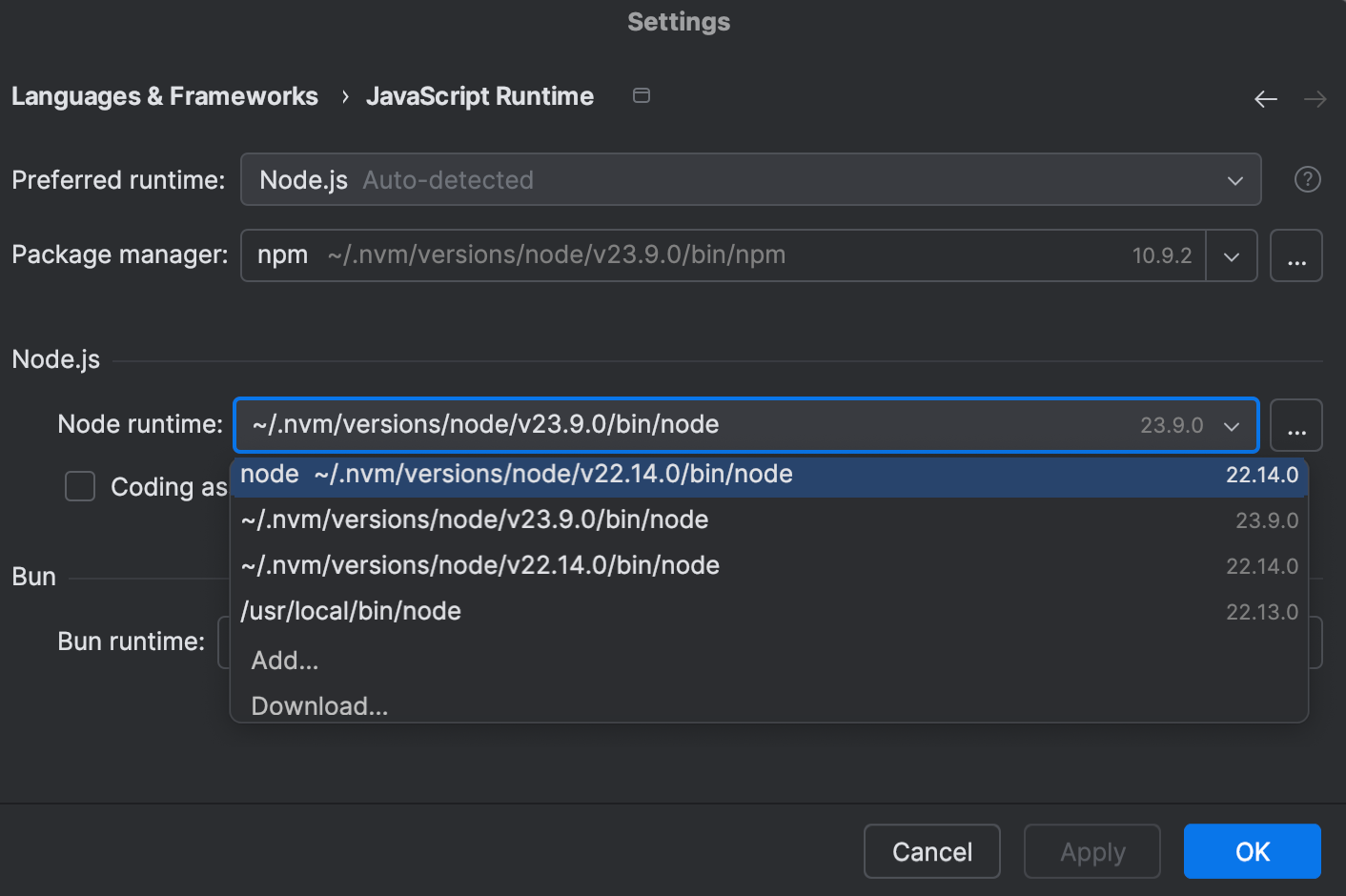 Languages and frameworks: Node.js | JetBrains Rider Documentation