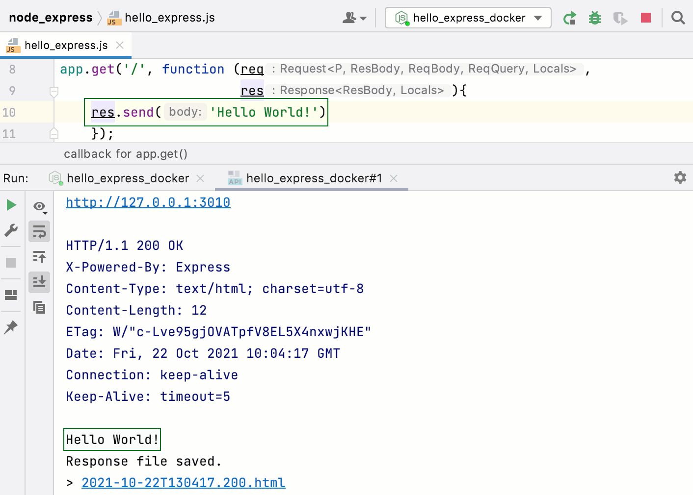 使用 Docker 的 Node.js:通过 HTTP请求 连接到正在运行的应用程序