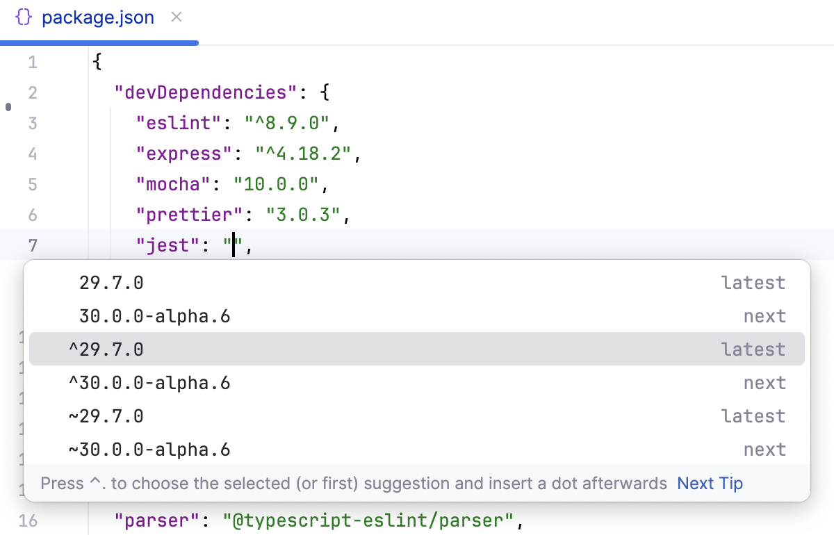 Showing the latest available package version Showing the latest available package version