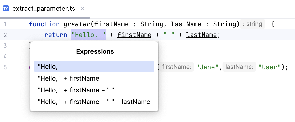 引入参数：选择一个表达式