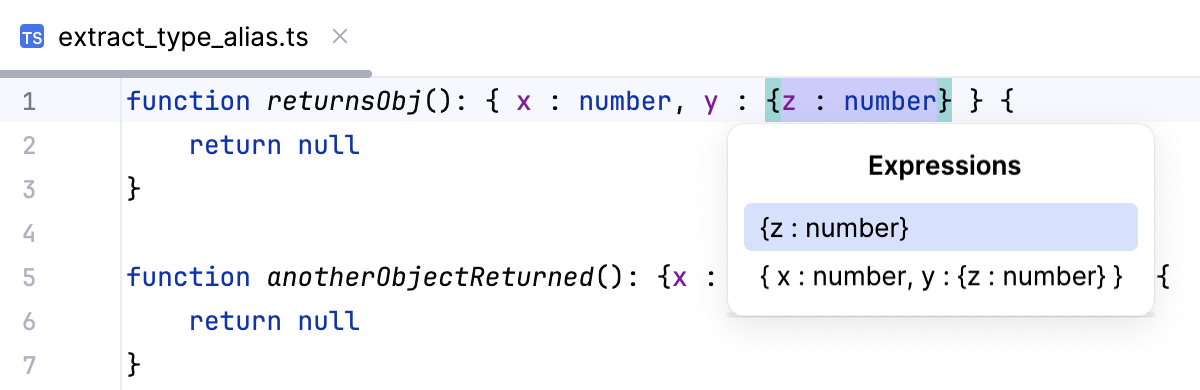 提取类型别名 - 选择表达式