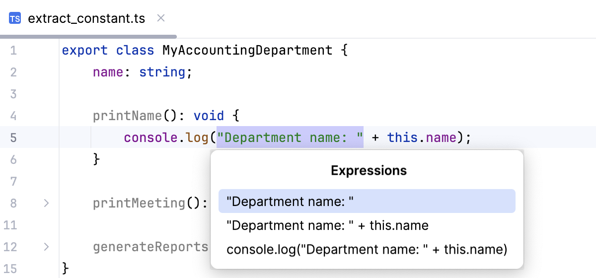 引入常量：选择表达式