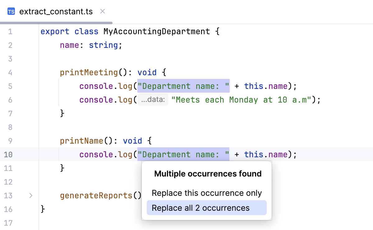 引入常量：全局常量的多次出现