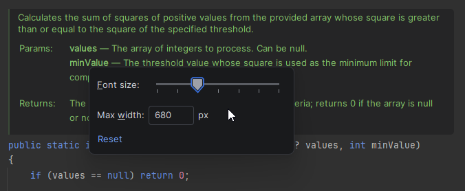 JetBrains&nbsp;Rider: Changing appearance of the rendered XML documentation comments