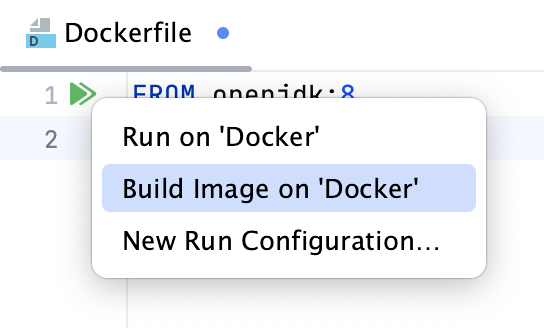 The Build Image on Docker popup The Build Image on Docker popup