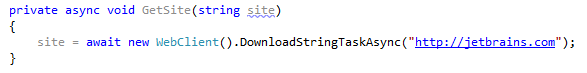 JetBrains Rider: Missing async modifier quick-fix JetBrains Rider: Missing async modifier quick-fix