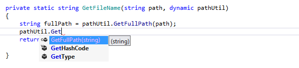 JetBrains&nbsp;Rider: Suggesting members of a dynamic type