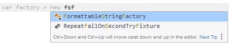 JetBrains&nbsp;Rider: Using CamelHumps in code completion