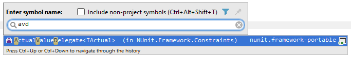 JetBrains&nbsp;Rider speeds up the search with CamelHumps