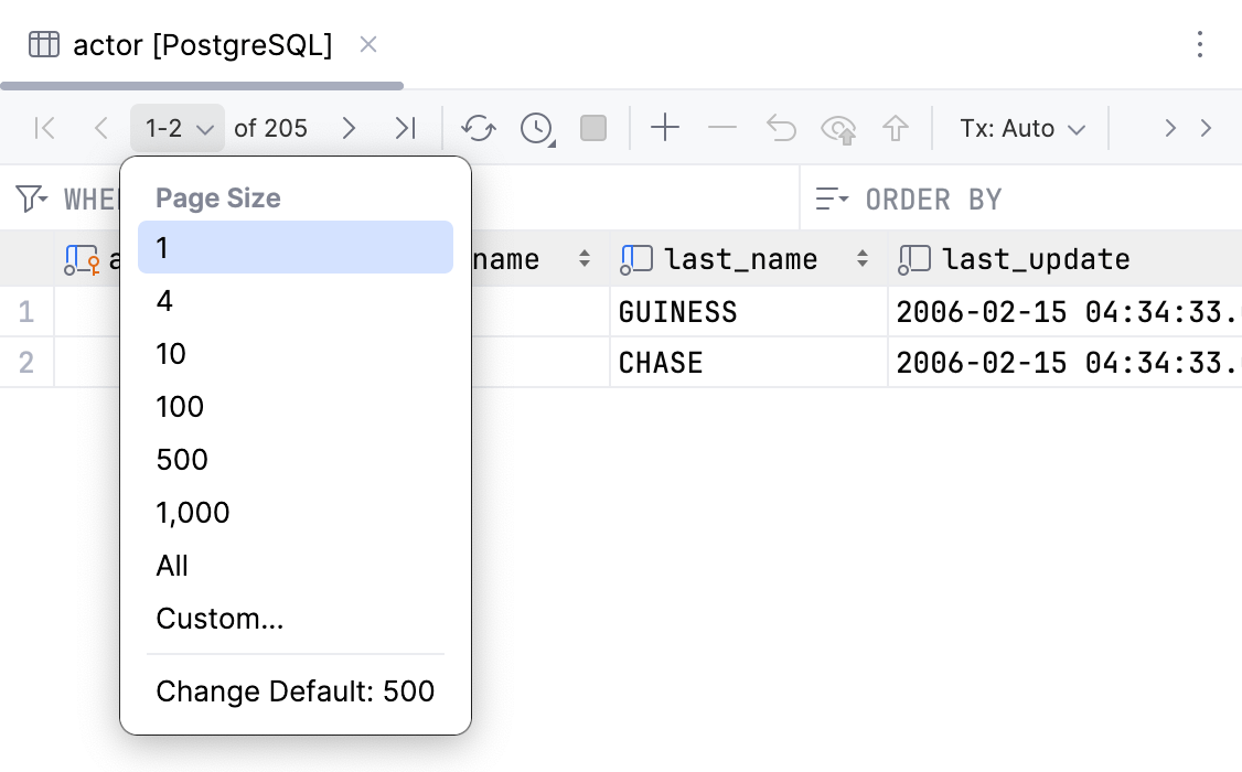 Limit page size to Limit page size to