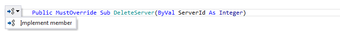 JetBrains&nbsp;Rider: 'Implement member' context action in VB.NET