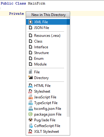 JetBrains&nbsp;Rider: File templates in Visual Basic