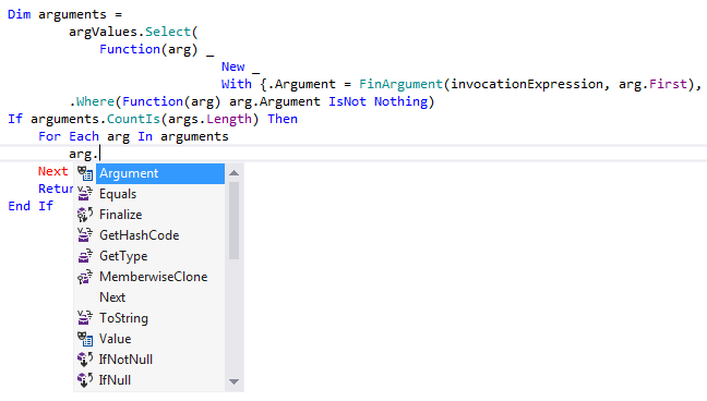 JetBrains&nbsp;Rider: Code completion in VB.NET