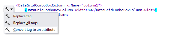 JetBrains&nbsp;Rider: 'Convert tag to an attribute' context action in XAML