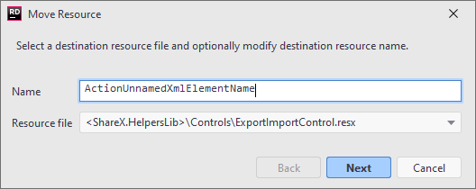 JetBrains&nbsp;Rider: 'Move Resource' refactoring