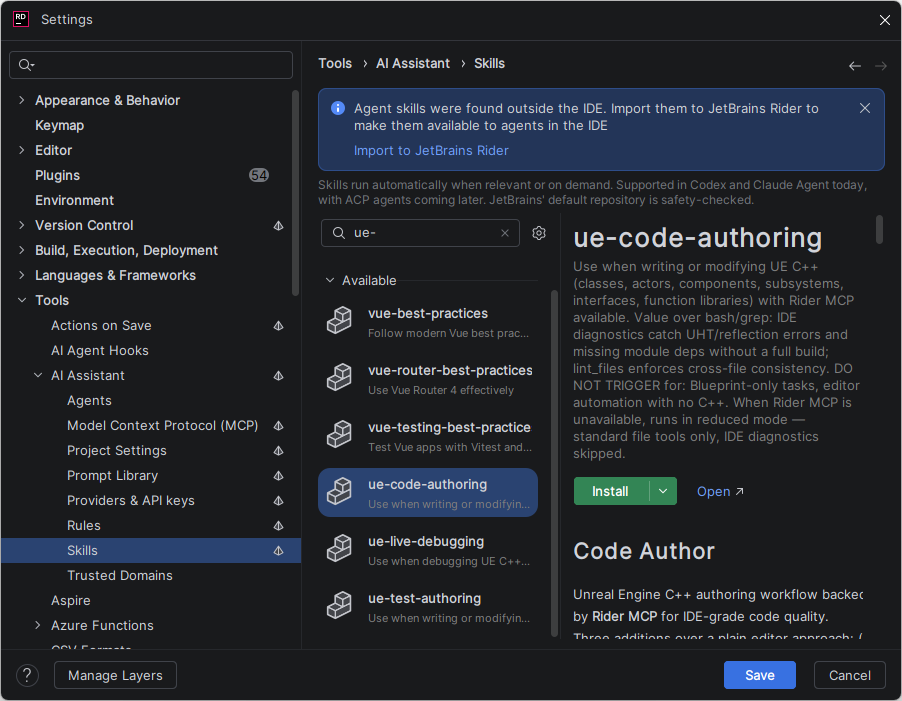 JetBrains Rider: Unreal Engine skills for AI agents JetBrains Rider: Unreal Engine skills for AI agents