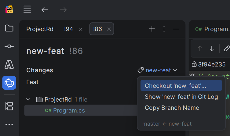 JetBrains Rider: Checking out Azure DevOps pull request branch JetBrains Rider: Checking out Azure DevOps pull request branch
