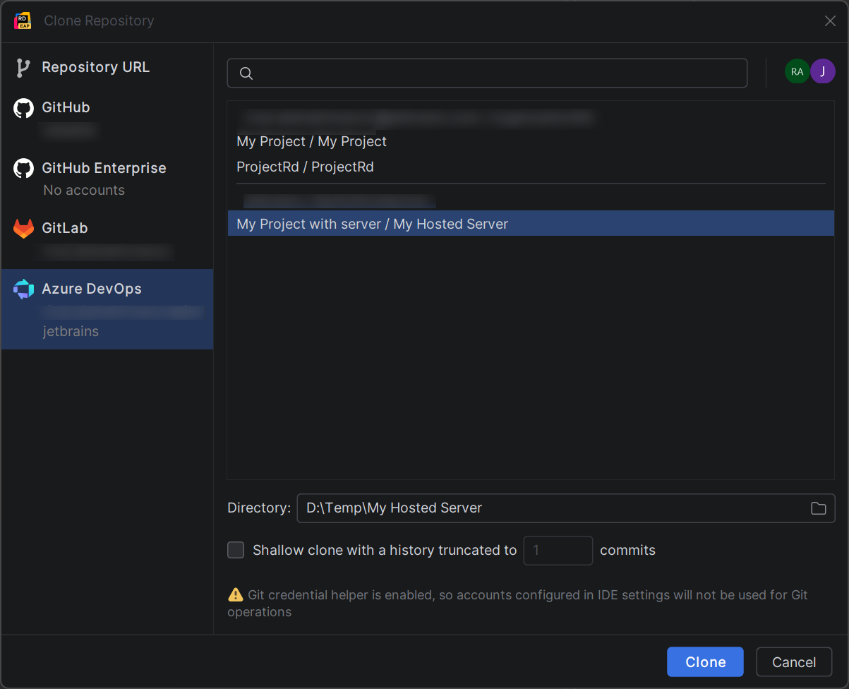 JetBrains Rider: Clone Azure DevOps repository JetBrains Rider: Clone Azure DevOps repository